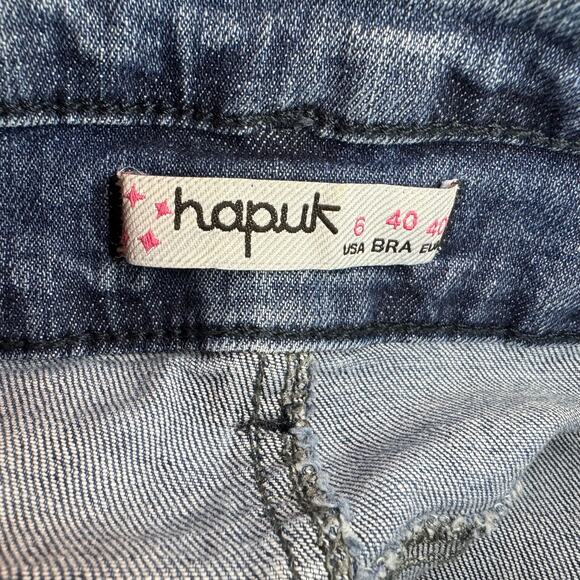 Denim Penicil Skirt Embellished with Distressing Size 6 Hapuk - Picture 5 of 6